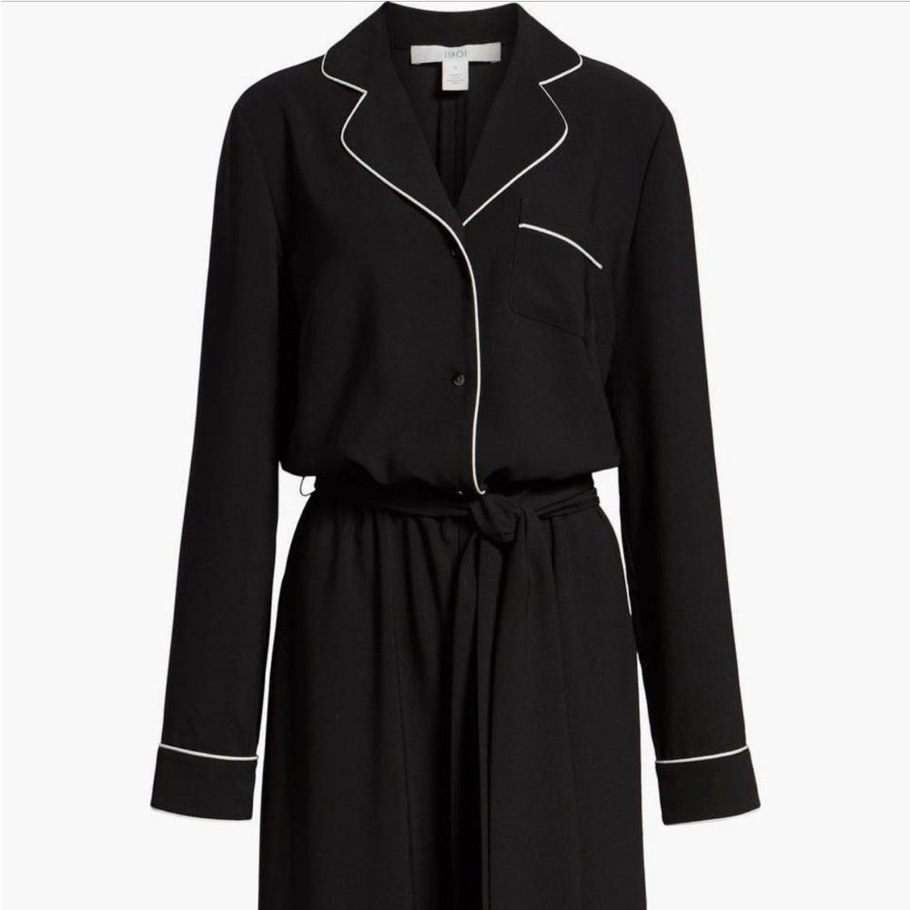 1901 Black and White Trim Jumpsuit